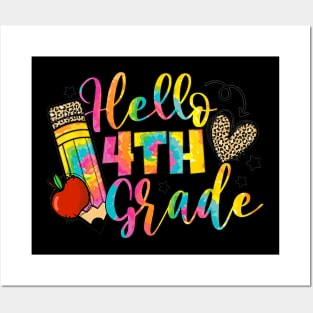 Hello 4th Grade Back To School Fourth Grade Teacher Posters and Art